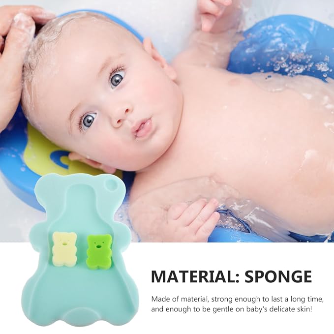 BESTonZON Baby Bath Sponge Pad Non Slip Soft Breathable Infant Bath Cushion Support Mat for Newborns and Toddlers 19.68X11.81X1.57 Inches Machine Washable