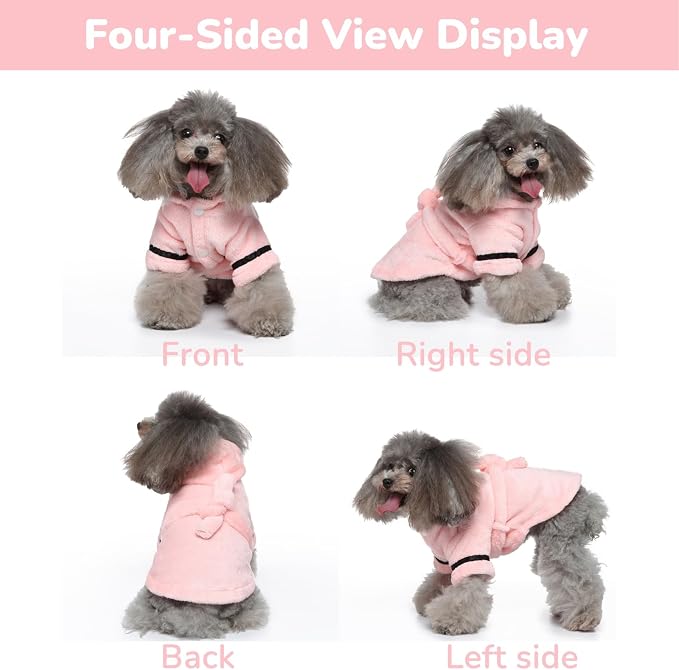 Petyoung Pet Bathrobe Dog Pajama Thickened Hooded Bathrobe Quick Drying and Super Absorbent Dog Bath Towel Soft Pet Nightwear for Puppy Small Dogs Cats