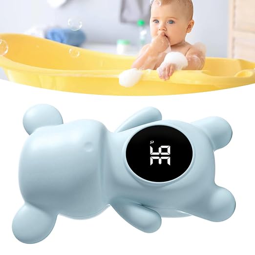 Naroote Baby Bath Thermometer Safe Cartoon Toy for Infants and Toddlers, Accurate Water Temperature Measurement for Bath Time Fun, ABS Material (Blue Bear)