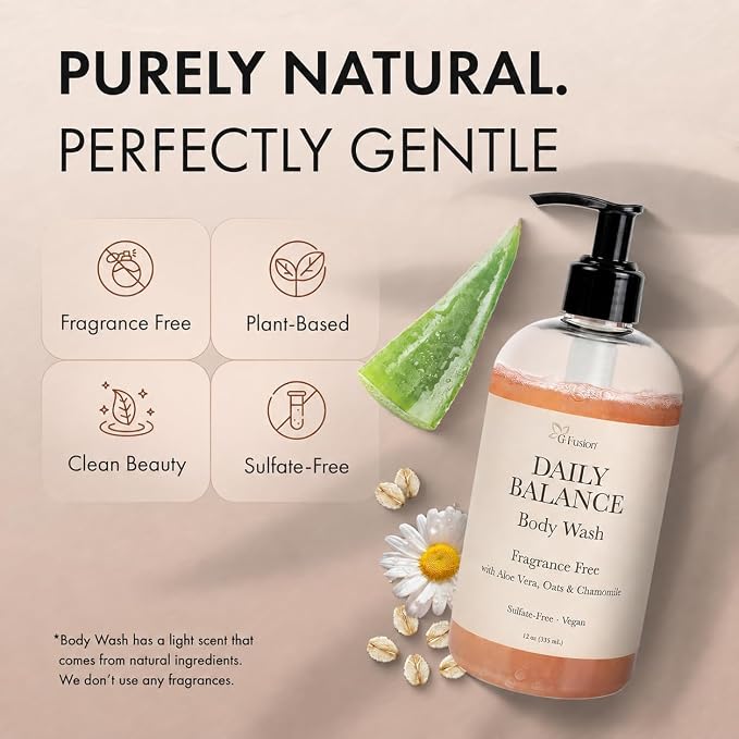 ALL Natural Body Wash, Moisturizing Shower Gel - Natural Fragnance Free Body Wash - Shower Gel For Dry & Sensitive Skin - Kids Soap - Organic, Vegan, Sulfate-Free - Bath Gel - Bath Soap with Oats