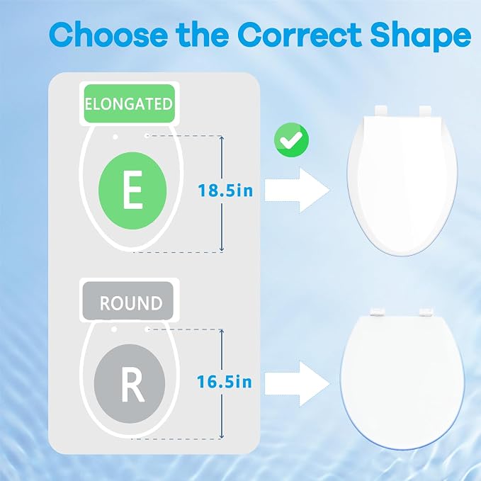 Aünsffer Family Toilet Seat Elongated, Built-in Toddler Potty Training Seat, Baby Toilet lid 2 in 1 Soft Close Quiet with Magnet, Easy Clean PP Material Safe and No Loosen (White Elongated 18.5 Inch)