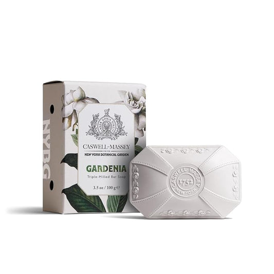Caswell-Massey Gardenia Natural Bar Soap for Women, Moisturizing Body Soap Bar for All Skin Types, Made with Essential Oils & Plant-Based Formula for Soft Skin, 3.5 oz