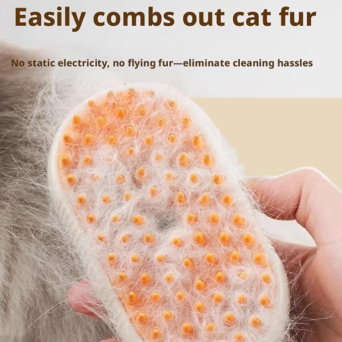 4 in 1 Rechargeable Dog & Cat Steam Brush, Portable Grooming Tool for Massage, Shedding, Grooming, Bathing, Anti-Static & Reduce Flying Fur, Suitable for Short & Long-haired Pets (white)