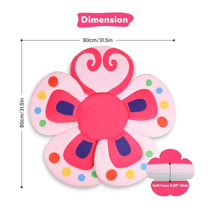 YooxArmor Baby Bath Pad for Infant Bathtub Sink, Non-Slip Flower Bathtub for Infants 0-6 Months, Soft Baby Sink Bath Cushion for Babies Bath Time, Newborns Bath Essentials Must Haves-Butterfly