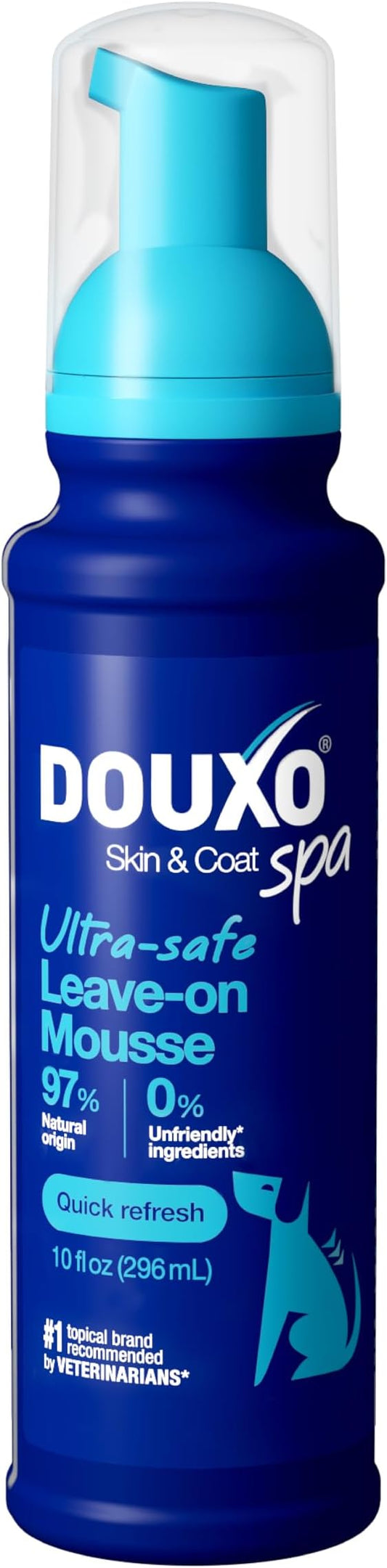 DOUXO SPA Waterless Dog Shampoo, 10 fl oz, Leave-On Mousse, Cleans and Refreshes, Leaves the Coat Soft, Radiant and Smelling Great, Ultra-Safe Formula