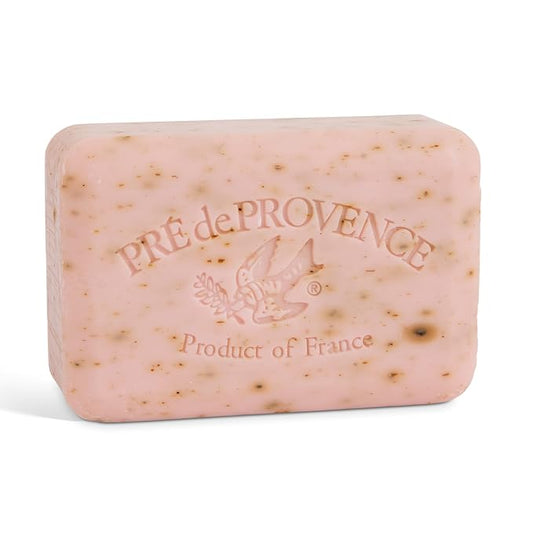 Pre de Provence Artisanal Soap Bar, Enriched with Organic Shea Butter, Natural French Skincare, Quad Milled for Rich Smooth Lather, 8.8 Ounce, Rose Petal