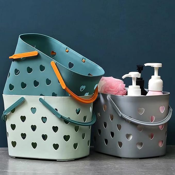 Anyoifax Portable Shower Caddy Tote Plastic Storage Basket with Handle Box Organizer Bin for Bathroom, Pantry, Kitchen, College Dorm, Garage - Grey | Bathroom Caddy Storage Tote Cleaning Supply Caddy for College Dorm, Kitchen, Pantry, Garage