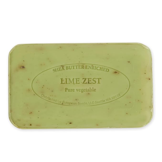 Pre de Provence Artisanal Soap Bar, Natural French Skincare, Enriched with Organic Shea Butter, Quad Milled for Rich, Smooth & Moisturizing Lather, Lime Zest, 5.3 Ounce