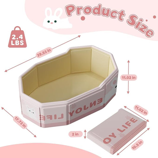 Foldable Baby Bath, Collapsible Baby Bathtub 3M-8Y, Portable Travel Baby Bath Tub with Non-Slip Base, Pop Up Folding Newborn Toddler Shower Tub, Space Saving, Pink