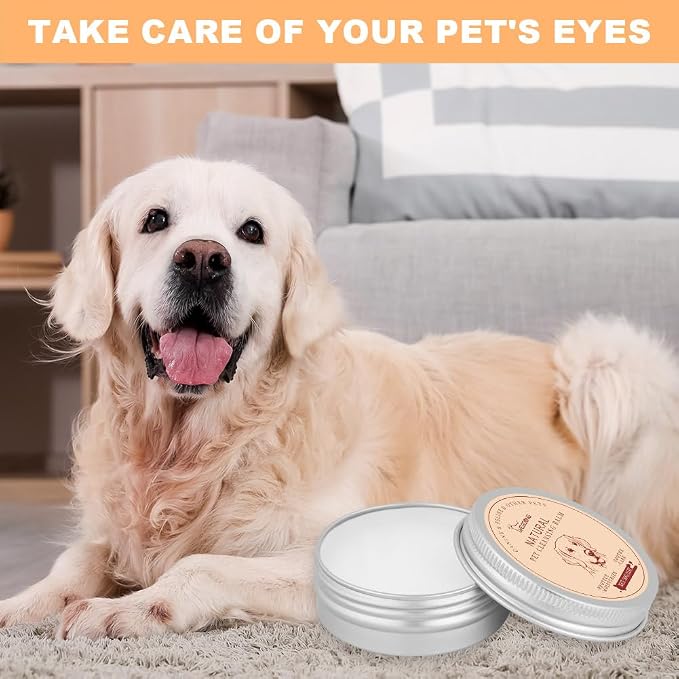 AOMIG Tear Stain Remover for Dogs and Cats, Natural Gentle Pet Eye Cleaner Balm with Brush, Safe Professional Daily Eye Care for Tear Stains Gunk, Relief Dry Reduces Rednes, 1 oz