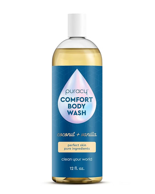 Puracy Body Wash - Natural Body Wash for Women, Men, Kids - Pure Plant Ingredients, Moisturizing Shower Gel, Body Soap for Dry Sensitive Skin, Gently Scented (Coconut Vanilla, 12 oz/355 ml)