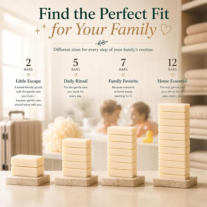 Fragrance Free Baby Bar Soap for Sensitive Skin | Unscented Natural soap bar for toddlers kids adults with gentle skin | Organic ING | Made in USA | 2 Bars (3.5 oz Each)
