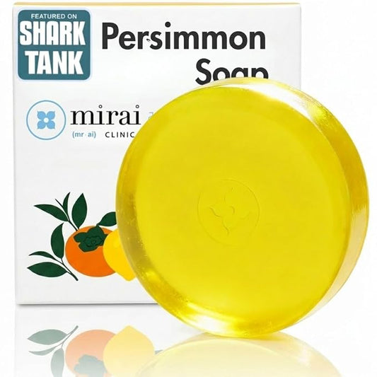 Mirai Clinical Persimmon Soap for Old People Smell, Nonenal® Solution | Japanese Persimmon Soap with Citrus Scent and Green Tea Extract, Deodorizing Bar for Men and Women, Gentle for All Skin Types