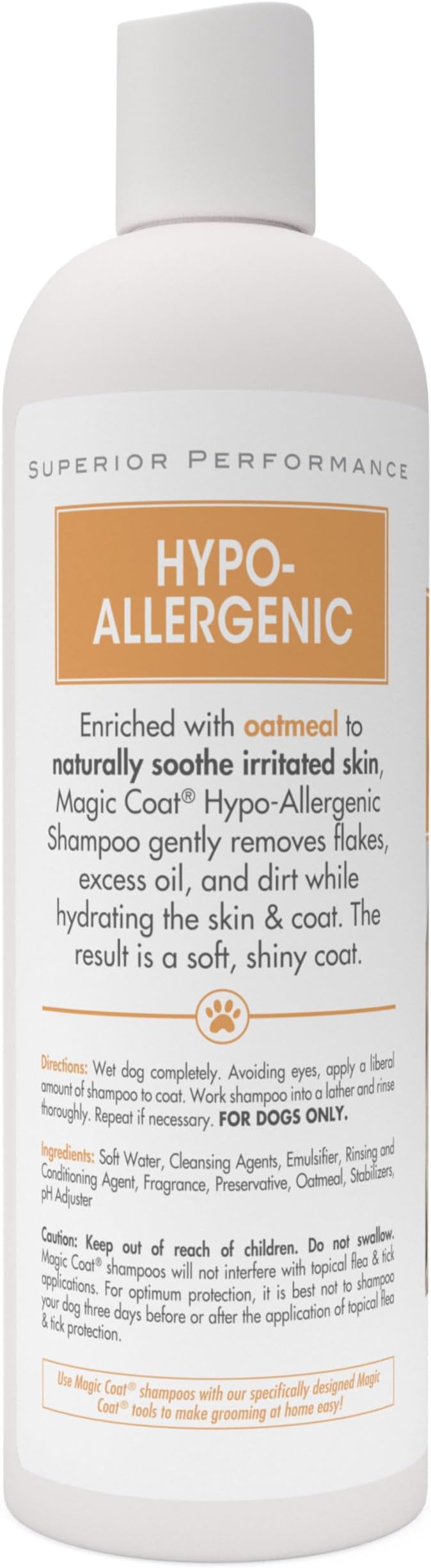 Four Paws Magic Coat Hypoallergenic Dog Shampoo, 16 oz | Soothing cucumber scent, moisturizing dog wash for itchy dry skin, dog grooming, paraben-free, dye-free, all coat types