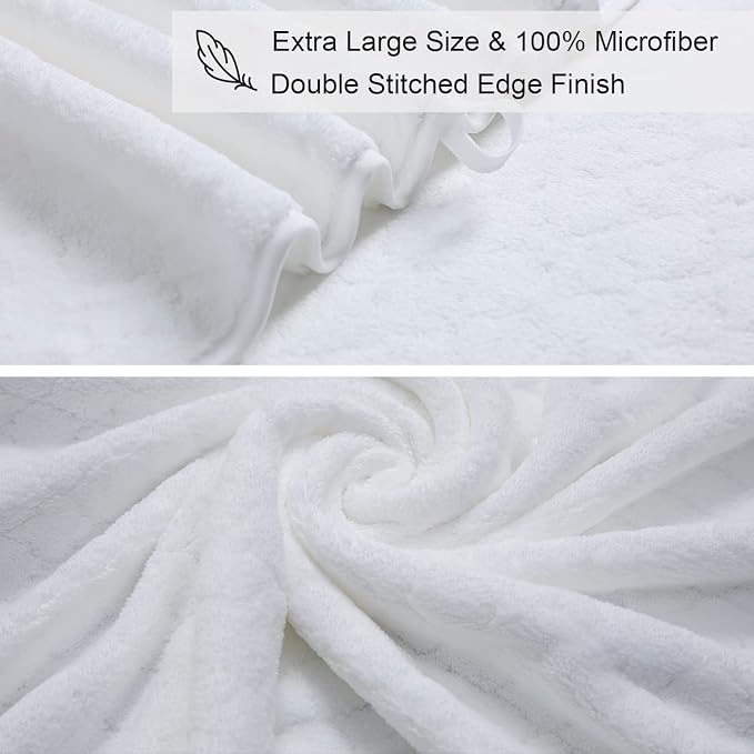 Ycosy 2 Pack Hand Towels Set 16"x31",White Towel Set for Bathroom,Quick Dry Thick and Highly Absorbent Hand Towel,Ultra Soft Microfibers Premium Towel Set for Bathroom Hotel,Spa,Gym