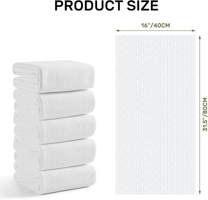 Disposable Hair Drying Towels, 50 Count Super Absorbent Large Luxury, Salon & Spa Camping Trips for Hair, Face, Body Use（16" x 31.5"）