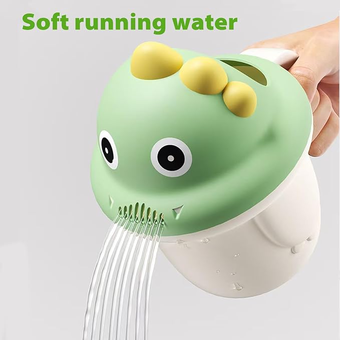 Baby Bath Rinse Cup, Shampoo Bath Rinser with Easy-Grip Handle, Tear-Free Design for Infants, Toddlers and Kids (Green)