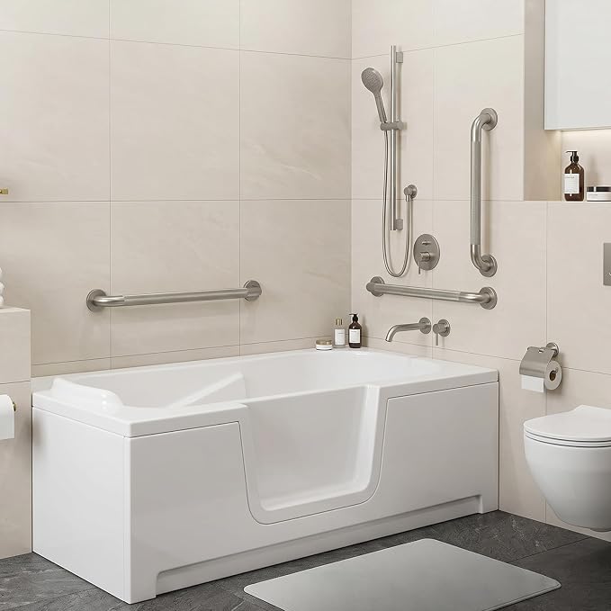Grab Bar Bundle for ADA Compliance, Pack of 3 Stainless Steel Grab Bar Set for Commercial and Residential Restrooms, 1.25" Diameter - 18", 36", 42"