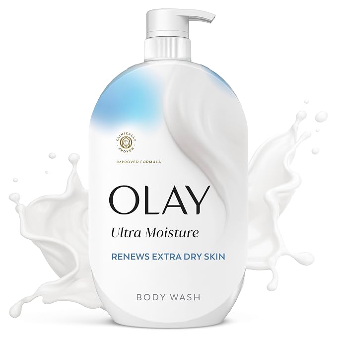 Olay Body Wash for Women, Ultra Moisture, Renews Extra Dry Skin, 24/7 Moisture Barrier Repair, Hydrating Formula for Visibly Healthy Soft Skin, Vitamin B3 & Hyaluronic Blend, All Skin Types, 35 fl oz