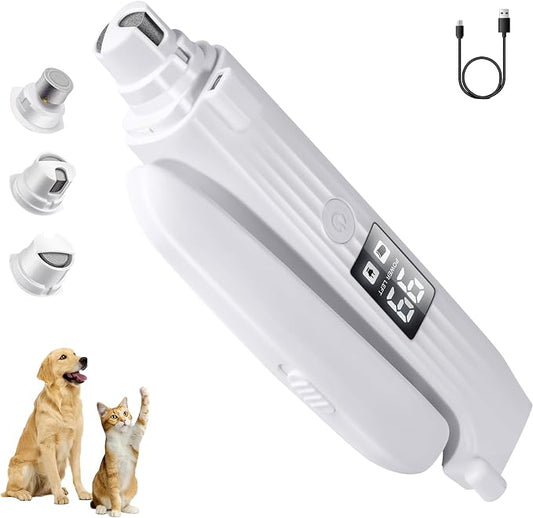 TMoMT Quiet Dog Nail Grinder with LED Light, 2-in-1 Electric Pet Nail Clipper and Trimmer File, Low Noise Painless Paws Grooming Tool for Small to Medium Dogs and Cats | Super silent, low vibration trimmer for kittens & indoor cats. Professional gentle...