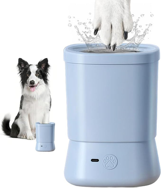 Electric Dog Paw Cleaner for Dogs，2 Speeds Automatic Dog Foot Paw Washer for Small Medium to Large Cat Dog Pet (Blue)