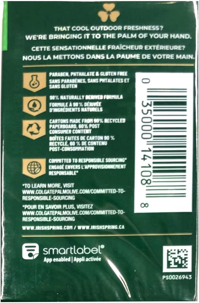 Irish Spring Deodorant Bar Soap, Original, 3.75 oz bars, 3 ea (Pack of 8)