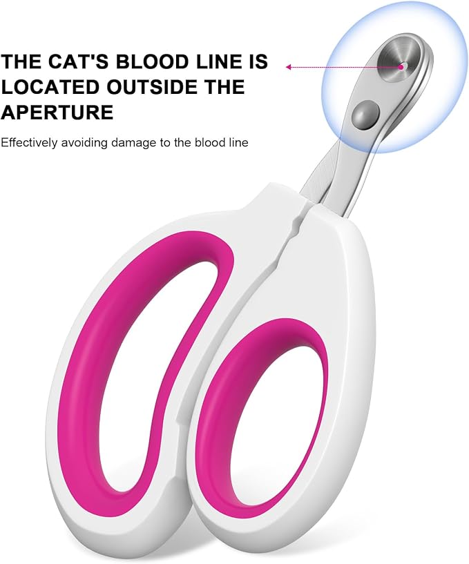 Aogeili Cat Claw Nail Clippers, Beginner Friendly Safety Trimmer, Pet Grooming Essentials Accessories with Stainless Steel Non Slip Handle for Kitten Puppy Rabbit Small Pets