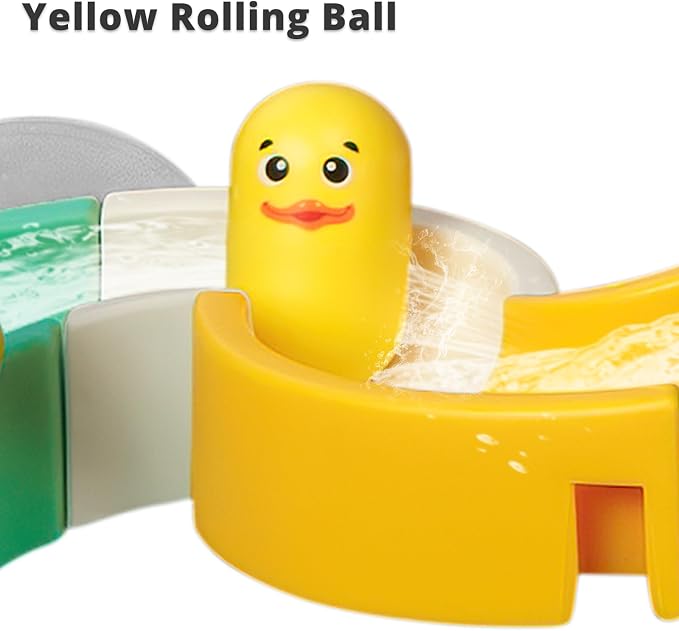 SOCBTNSO 38 PCS Duck Slide Toys, Bath Toys for Kids Ages 4-8, DIY Building Kit for Ages 5-7, Bathtub Time Birthday Gifts for Toddler 3 + Year Old