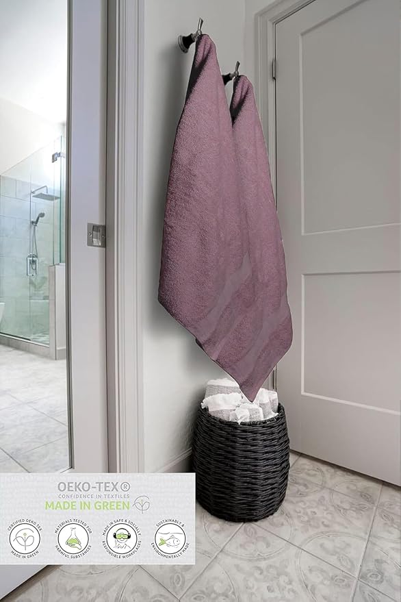 100% Cotton Luxury Bath Sheets - Pack of 2 (35" x 70") | Super Soft, Quick-Dry & Highly Absorbent Towels for Bathroom, Home, Spa & Gym (Purple Ash)