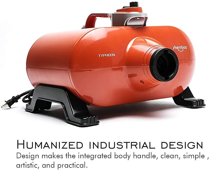 shernbao High Velocity Professional Dog Pet Grooming Hair Drying Force Dryer Blower 6.0HP (DHD-2400F) | 6.0HP powerful blower force dryer, professional pet hair drying machine for dogs, orange color, model DHD-2400F