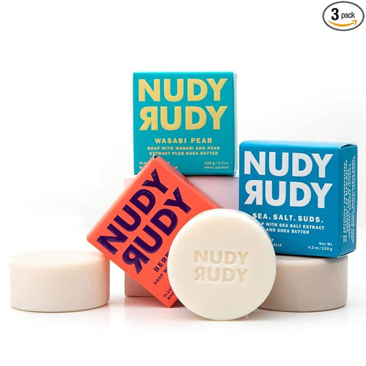 Oz Vibes Bundle Par Soap Pucks, Includes Berrylicious, Sea. Salt. Suds., Wasabi Pear, Made with Organic Shea Butter, Pure Plant Oils, Triple Milled Bars, All Skin Types, 4.2 oz Each - Pack of 3
