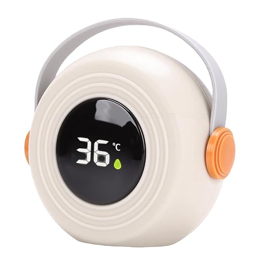 BRRNOO Baby Bath Thermometer Cute Speaker Shape LED Digital Thermometer Toy for Infant Toddler Bathtub Swimming Pool Safe Comfortable Temperature Monitoring Device (Beige)