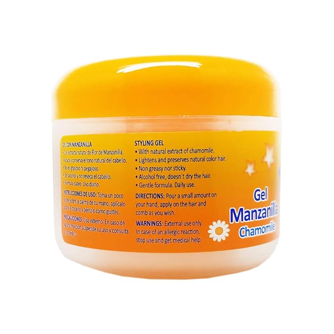 Ricitos de Oro Chamomile Hair Gel -Preserves Natural Color, Non-Greasy, Alcohol Free, Hypoallergenic, Tear-Free, Gentle Daily Use - Baby, Kids Hair Gel, Toddler - 4.05 Oz, 3-Pack