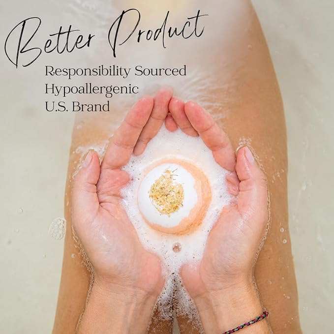 EvolutionUSA 12 Inspire Bath Bombs for Women & Girls – Flower Topped Bath Bombs Girls, Fun Bathbombs Set, Organic Bath Fizzers, Luxury Gift for Mothers Day, Birthday, Christmas, Easter or Self Care