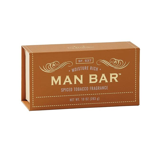 San Francisco Soap Company Spiced Tobacco Fragrance Man Bar - Moisture Rich - No Harmful Chemicals - Good for all Skin Types - Made in the USA