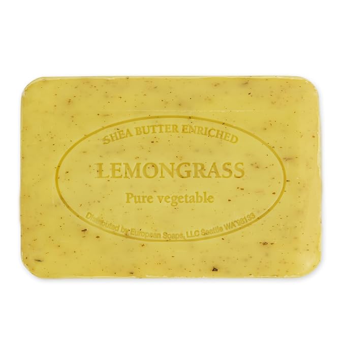 Pre de Provence Artisanal Soap Bar, Enriched with Organic Shea Butter, Natural French Skincare, Quad Milled for Rich Smooth Lather, 8.8 Ounce, Lemongrass