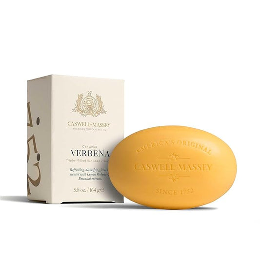 Caswell-Massey Triple Milled Centuries Verbena Bar Soap, Scented & Moisturizing Bath Soap For Men & Women, Made In The USA, 5.8 Oz