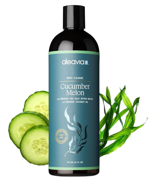 Aleavia Body Cleanse – Organic & All-Natural Prebiotic Body Wash with Organic Cucumber and Bitter Melon – Nourish Your Skin Microbiome – 16 Oz