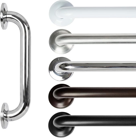 Vive Grab Bar for Bathtubs and Showers - Handicap Bathroom Safety Rail for Elderly - Wall Senior Handle for Tub, Toilet, Bath (Polished, 12" (Inches))