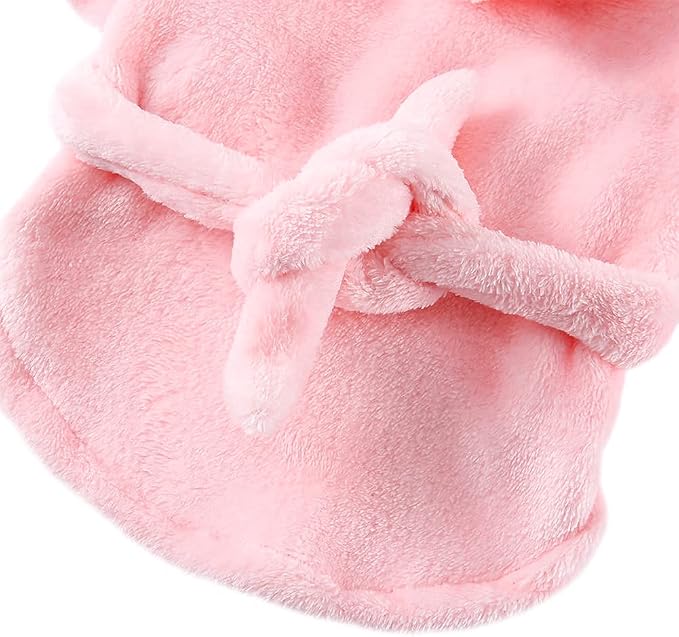 Dog Bathrobe Thicken Pet Drying Coat Super Absorbent Puppy Bathrobe Towel Hooded Towel Robe for Small Dog Cat