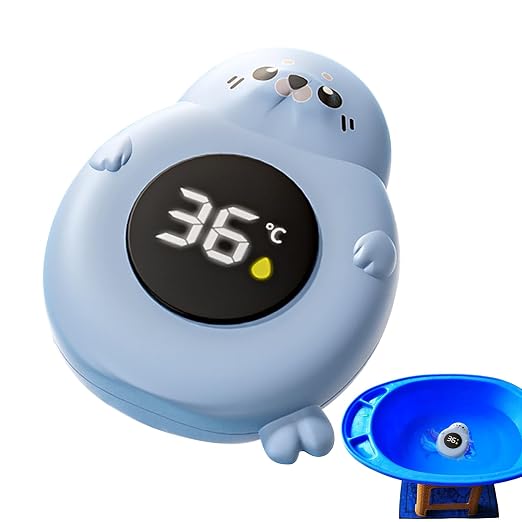 Baby Bath Temperature Monitor - Tub Sensor, Waterproof Gauge | Digital Pool Thermometer, Floating Cute Display for Toddler Bathtub Water Safety Control Infant Shower Accessory Nursery Helper