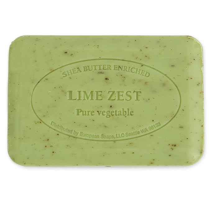 Pre de Provence Artisanal Soap Bar, Enriched with Organic Shea Butter, Natural French Skincare, Quad Milled for Rich Smooth Lather, 8.8 Ounce, Lime Zest