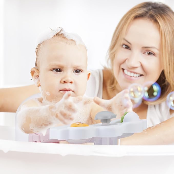 Baby Bath Seat for Babies 6 Months & Up with Toy Tray,Non-Slip Suction Cup Baby Bath Chair for Babies Sitting Up (Dusty Pink)