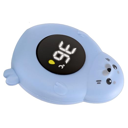 Greensen Baby Bath Thermometer, Digital Temperature with LED Alarm for Kids Toddler Bathtub Pool (Blue)
