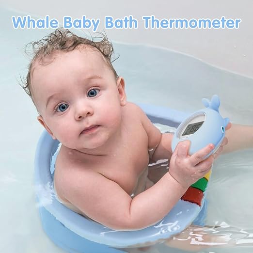 BabyElf Baby Bath Thermometer - Digital Water & Room Temperature Safety Floating Toy, Bathtub Thermometer, Fahrenheit & Celsius
