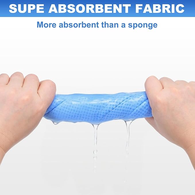 HARFINGTON Car Premium Shammy Cloth 26" x 16.9" PVA Chamois Wash Drying Towel Ultra Absorbent No Scratches in Bags for Cars Motorcycles Mirrors Glass Countertops Phone Laptop, Gray