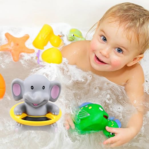 Cartoon Elephant Bath Tub Thermometer Electronic Temperature Thermometer for Boy Girl for Indoor Random Color