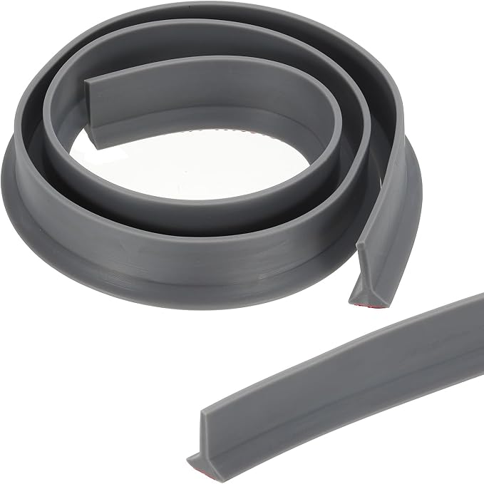 PATIKIL 39 Inch Collapsible Shower Threshold Water Dam Guard, Shower Stopper Barrier Self Adhesive Sink Splash Guards for Frameless Shower Door Bottom, Gray (1.2"Wx0.6"T)