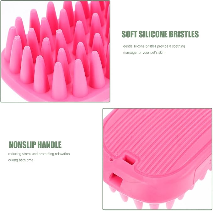 UPKOCH Dog Bath Brush Silicone Pet Shampoo Massager Rubber Curry Comb for Short Haired Dogs Cats