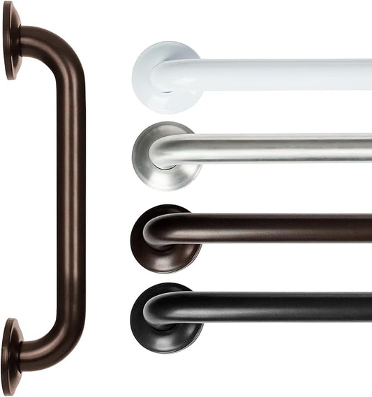 Vive Grab Bar for Showers - Bathroom Antislip Handrail for Seniors, Elderly Assistance Product, Heavy Duty Shower Handles, Handicap Grab Bars, Stainless Steel, Multipurpose, 440 lbs (Dark Bronze)